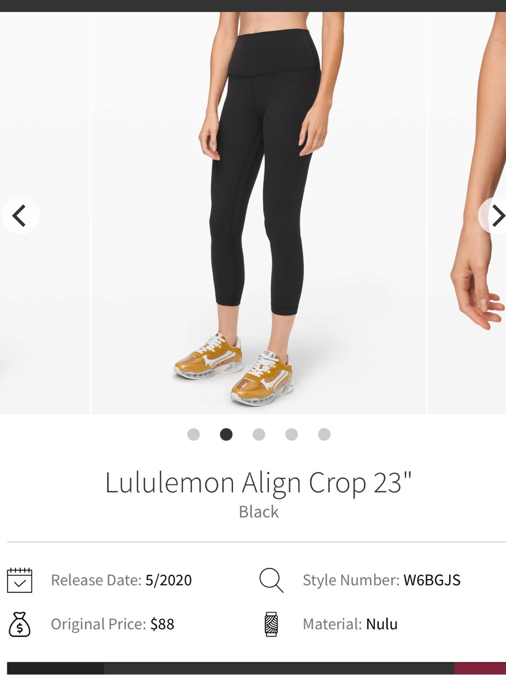 Lululemon Align Crop 23" Black Athletic Leggings